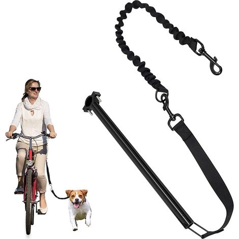 Hundefahrradleine, Freihändige Hundefahrradbefestigung, Hundefahrradleine zum Gassigehen, Freihändige Hundetrainingsleine (Schwarz) (1/5)