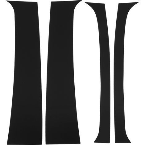 4 pièces de garniture de montant de porte/fenêtre autocollante en polycarbonate haute résistance noir brillant (1/5)