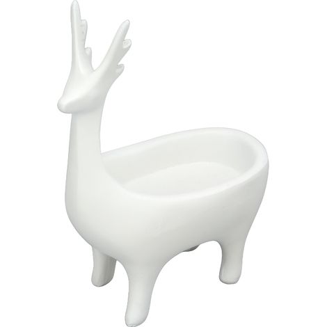 Porte-clés mural cerf blanc design nordique minimaliste, patère décorative mignonne pour salon et entrée, rangement mural élégant. (1/5)