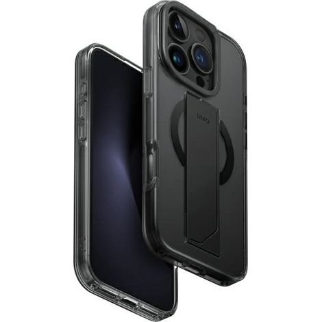 UNIQ Heldro Max iPhone 16 Pro 6,3" Magclick Ladehülle Schwarz/Vapor Smoke (1/4)
