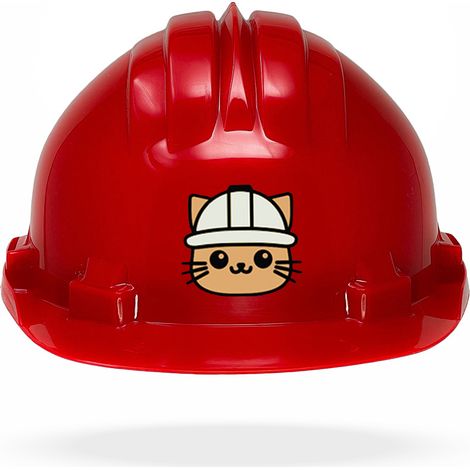 TAMS® Kinderhelm - Drehverschluss Rot Katze