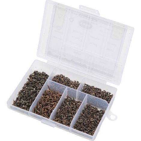Lot de 1200 vis à bois tête fraisée cruciformes M2 M2.5, quincaillerie miniature pour menuiserie (1/5)