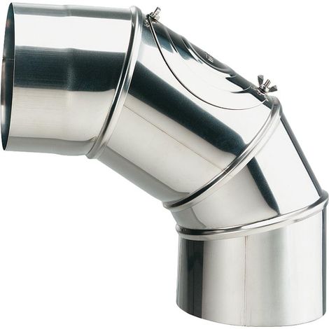 Edelstahl Abgasrohr Rauchrohrbogen Bogen Möck DN130 mm Knie Heizung verstellbar Abgas