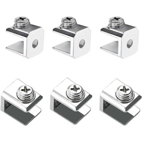 Pair 16 Pièces Pince à Verre, Support de Verre Réglable, Pince Support en Alliage de Zinc, Pince de Fixation pour Verre de 3-8mm D'épaisseur, Avec Vis (1/5)