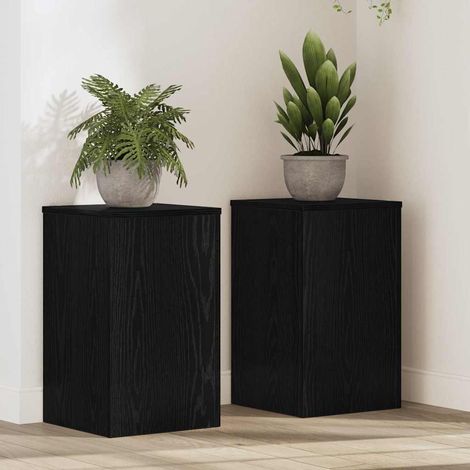 Pflanzenständer 2 pcs Schwarz Eichen-Optik 30 x 30 x 50 cm