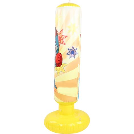 Sac de frappe gonflable pour enfants, sac de boxe sur pied, sac de sable de fitness, jouet anti-stress jaune