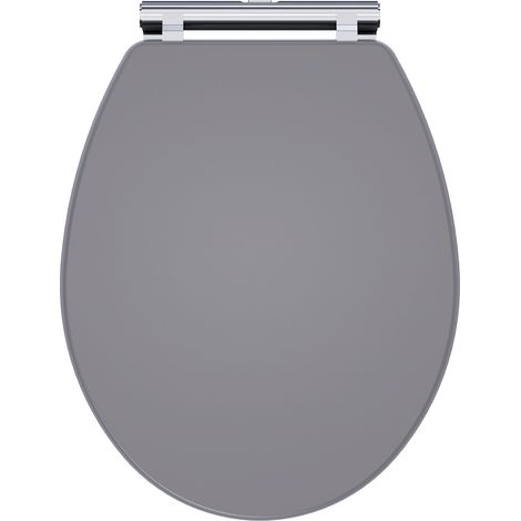 Nuie Classique Satin Grey Soft Close Wooden Toilet Seat - CLA299 (1/2)