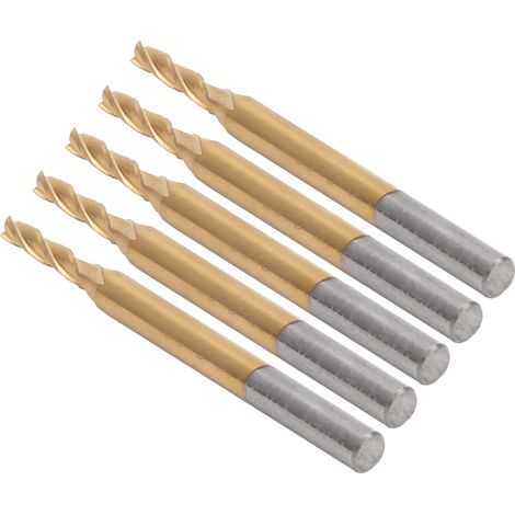 Flachfräser mit 3 Schneiden, titanbeschichtet, für 3D-Gravur, Bohrwerkzeug, 3,175 x 2 x 8 x 40 (1/5)