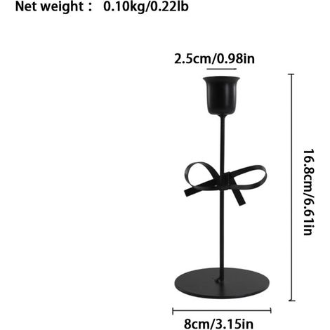 Support À Bougie Bowknot - Métal Doré Ou Noir - Pour Centre De Table Mariage Et Décoration Intérieure - Hauteur 16,8 Cm - 1 Pièce