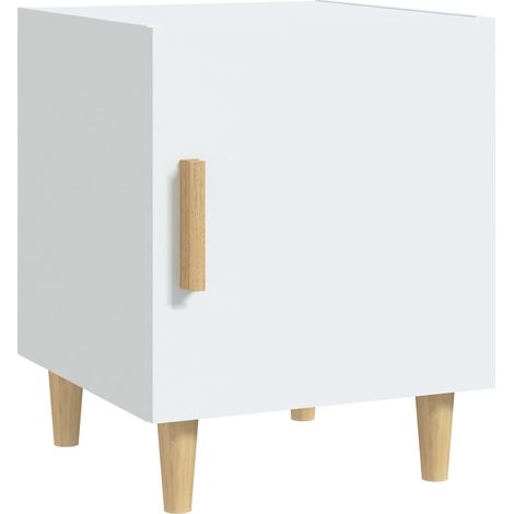 Maison Exclusive - Mesita de noche madera contrachapada blanco (1/5)