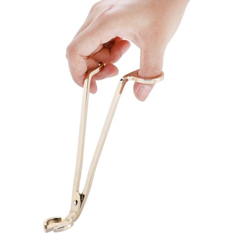 1 Paire de Ciseaux à Bougie en Acier Inoxydable Doré pour Découpe de Mèches (1/5)