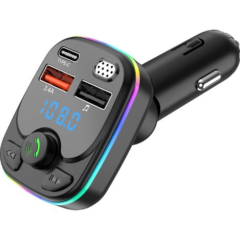 New C8 Car MP3 Bluetooth Player, Car Bluetooth Hands-free FM Transmitter, PD Fast Charging Exclusive -- C8 Joystick Color Box Package (1/4)