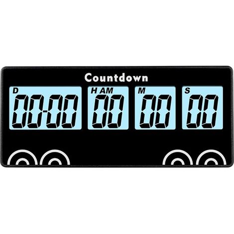 9999 Days Countdown Timer with Magnet Reusable Digital Alarm Bedside Clock Kitchen Countdown Timer for Events Baby Retirement Kitchen Pregnancy Wedding Christmas (Black) (1/5)