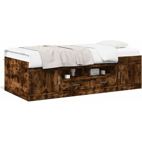 Maison Exclusive - Sofá cama con cajones sin colchón roble ahumad (1/5)