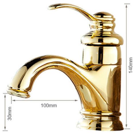 NALOOKAMIC Robinet d'archaïste en laiton massif, robinet de lavabo, de salle de bains, d'armoires, de lavabo Inter-plateforme, chaud et froid