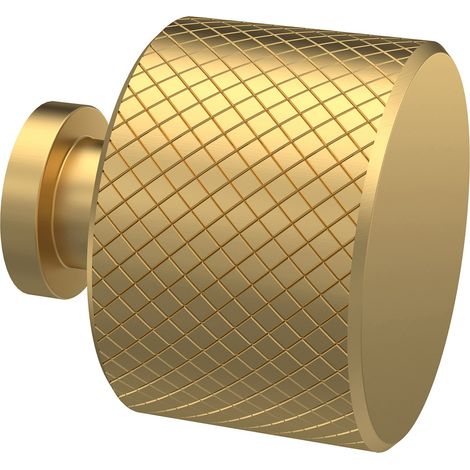 Nuie Brushed Brass 30mm Knurled Knob Furniture Handle - H314 (1/4)