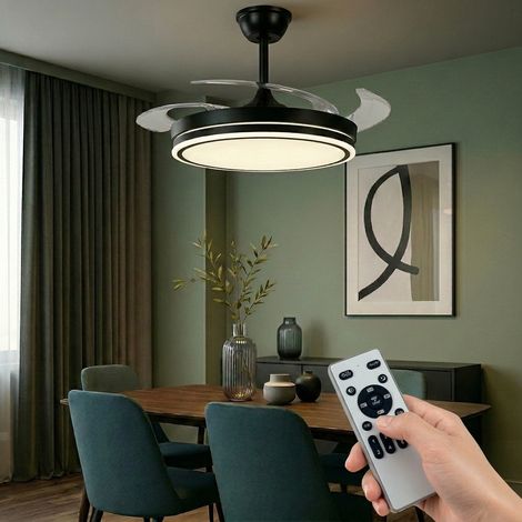 Ventilador Techo Luz LED, Motor DC Silencioso Memoria Negro (1/5)
