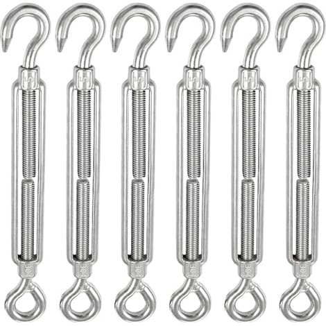 Tendeur Cable Inox M5 Tendeur Fil Réglable en Acier Inoxydable 304 Ridoir Crochet et Œil 122-181 mm Tendeur Voile d'Ombrage Câble Grillage Corde à Linge Extérieur (1/5)