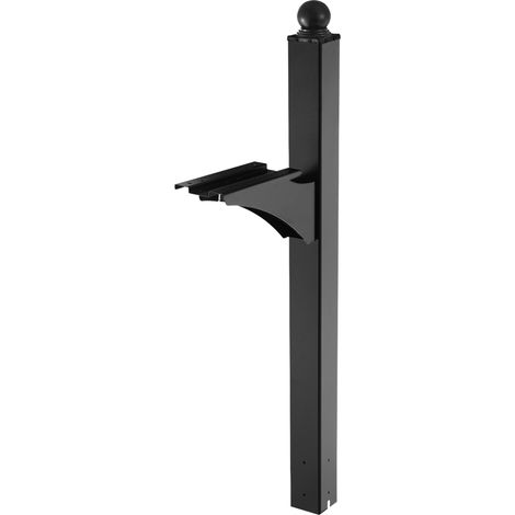 VEVOR Poste para Buzón, 1430 x 540 x 151 mm, Soporte para Buzón Empotrado de Aluminio con Recubrimiento en Polvo con Placa Universal, Poste Metálico para Uso Residencial en Exteriores, Negro (1/5)