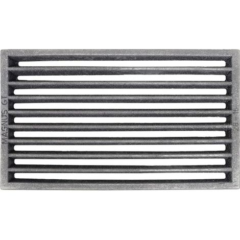 Grille de cheminée en fonte rectangulaire 16x28 cm – Fabrication européenne – Pour bois dur – Couleur noire – Farmcook