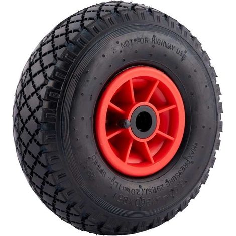 Roue diable/remorque - MESO - 3.00-4 - Rouge/Noir - Gonflable - 125kg (1/3)