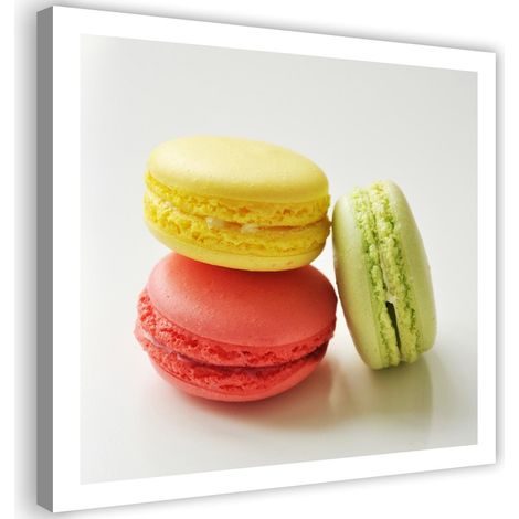 Cadre déco Macarons français colorés 60x60 (1/5)