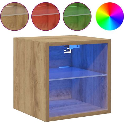 Maison Exclusive - TV-Wandschrank mit LED-Leuchten Artisan-Eiche (1/5)