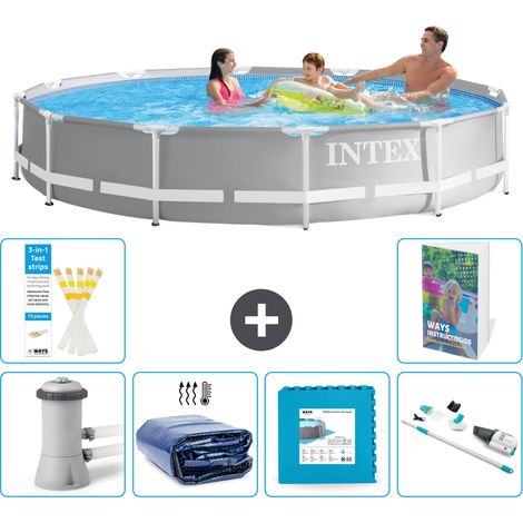 Prism Frame Pool Rund - 366x76 cm - 7-teilig S319