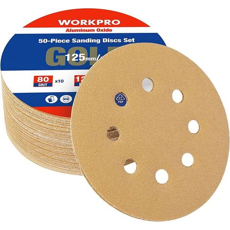 125-mm-Schleifscheiben – 50er-Pack – Verschiedene Körnungen 80/120/240 – 3x haltbarer zum Schleifen von Metall und Holz