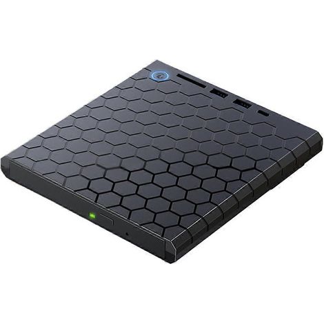 Lecteur CD/DVD externe USB 3.0 avec ports SD/TF, graveur DVD pour PC et ordinateur portable (1/5)