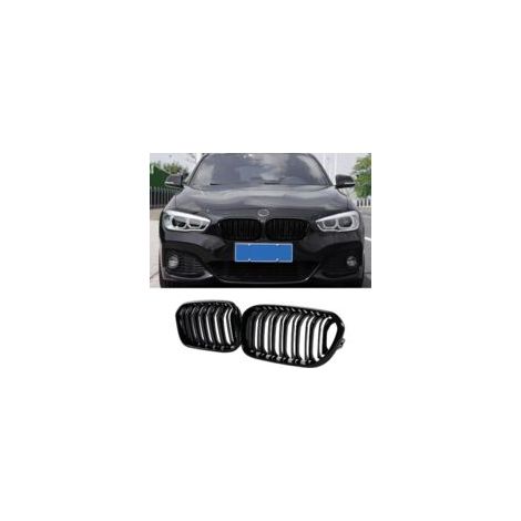 Per Lntyq – Griglia nera lucida per BMW Serie 1 F20 F21 – Griglia anteriore a doppia barra orizzontale – Installazione semplice senza tagli – Resistente ai raggi UV – Per Serie 1