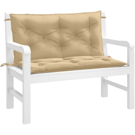 Gartenbank-Auflagen 2 Stk. Melange Beige 100x50x7 cm Stoff