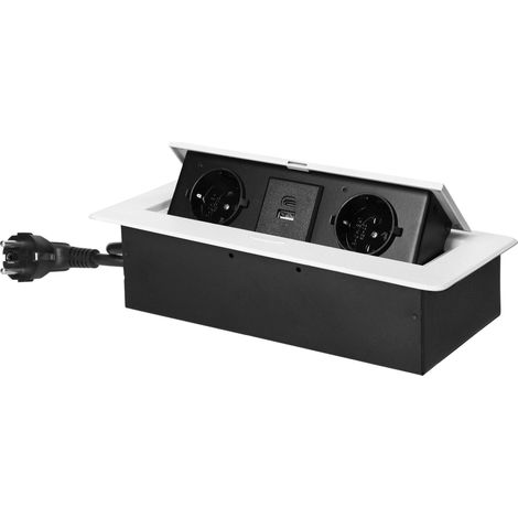 Orno Unterputzsteckdose weiß mit USB Typ A und C
