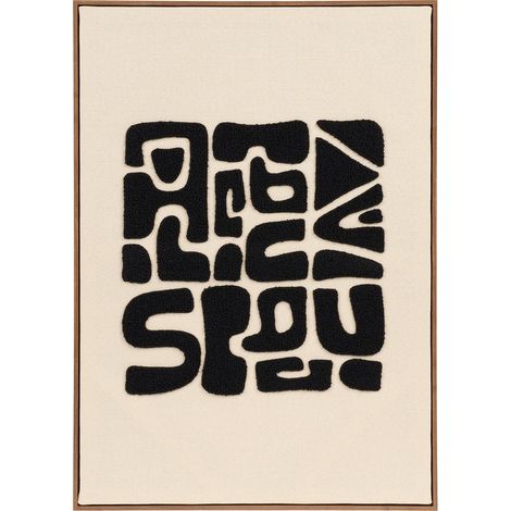 Decorazione murale tufted Tine — nero e avorio 50x70 cm (1/4)