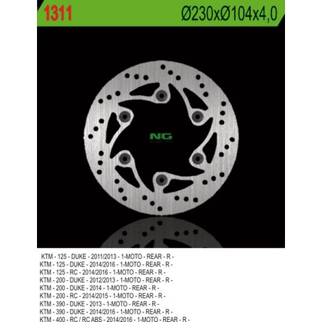 Disco de freno trasero KTM Duke 125/200/390 2011-20 RC 200/390 2014-20
