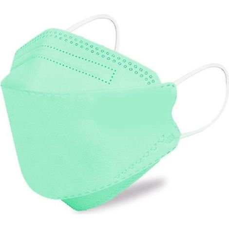 Packung mit 50 Einweg-Gesichtsmasken für Kinder, 4-lagig, verstellbar und atmungsaktiv, grün (1/5)
