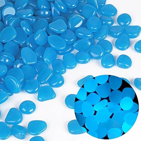 Dark Blue Glowing Pebbles, Pebbles Aquarium, Glow Stones for Garden, Driveways, Outdoor Decoration and Children's Room (1/5)