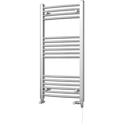 Zennor - Chrome Dual Fuel Towel Rail H1000mm x W500mm Standard - Curved (1/3)