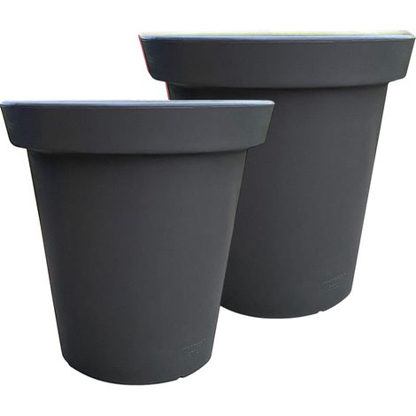 Pot de fleurs rond xxl delight 200l - lot de 2 - plast'up rotomoulage (1/3)