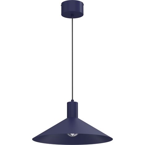 Suspension minimaliste bleue marine cône 40 cm 1xE27 15W Nox Luminex (1/2)