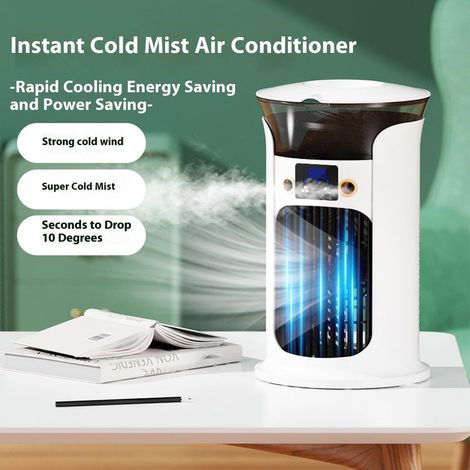 Tragbare Klimaanlage, 880-ml-Luftkühler, Mini-Klimaanlage mit 3 Geschwindigkeitsstufen, leiser Turmventilator, Mini-Klimaanlage, tragbare Klimaanlagen für Zuhause und Büro (1/4)