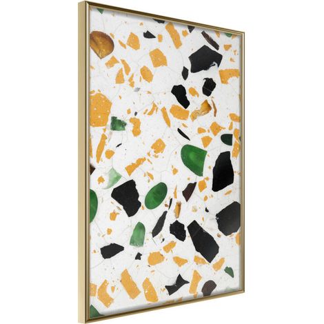 Affiche Murale Encadrée "Terrazzo Close-Up" 21 x 30 cm Or