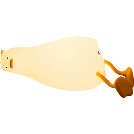 Canard couché silicone lumière chaude veilleuse USB rechargeable, minuterie, lumière chaude (1/5)