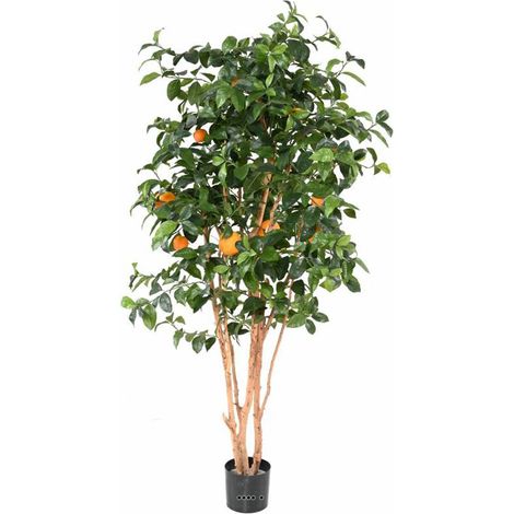 Oranger artificiel tronc naturel en pot avec fruits H 150 cm Orange - dimhaut: H 150 cm - couleur: Orange