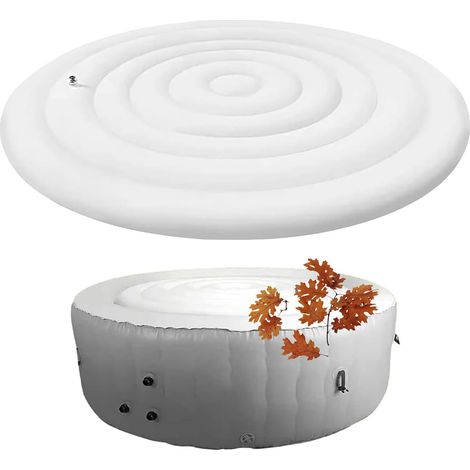 Couverture de Spa Gonflable Ronde, Couverture de Spa à économie d'énergie pour Spa, Couvercle isolé pour Spa, avec Valve de gonflage et de dégonflage Rapide et Facile (Round 170cm) (1/5)