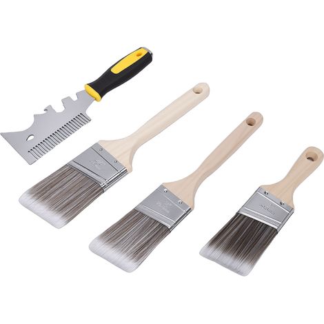 Pinceaux biseautés avec peigne à peinture, 5 cm, 6,3 cm, manches courts et longs, pour tous vos projets de peinture (1/5)
