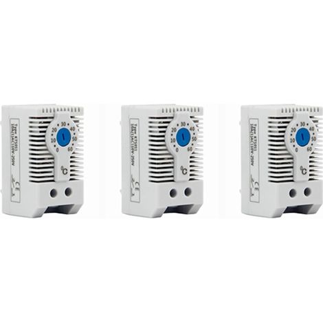 3 x KTS011 Non normalement ouvert, régulateur de température mécanique, thermostat d'armoire, rail Din, utilisé pour le refroidissement (1/5)