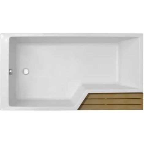 Baignoire bain douche JACOB DELAFON Neo, version gauche Blanc brillant 180 x 70/90