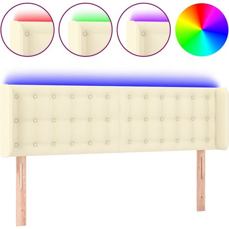 Maison Exclusive - Testiera a LED Crema 147x16x78/88 cm in Similpelle (1/5)