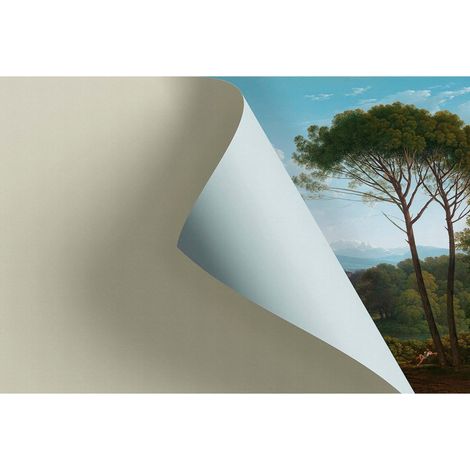 Papier peint panoramique paysage caché nature Tapisserie panoramique salle à manger feuille 3D Papier peint panoramique bleu et blanc savane (1/2)